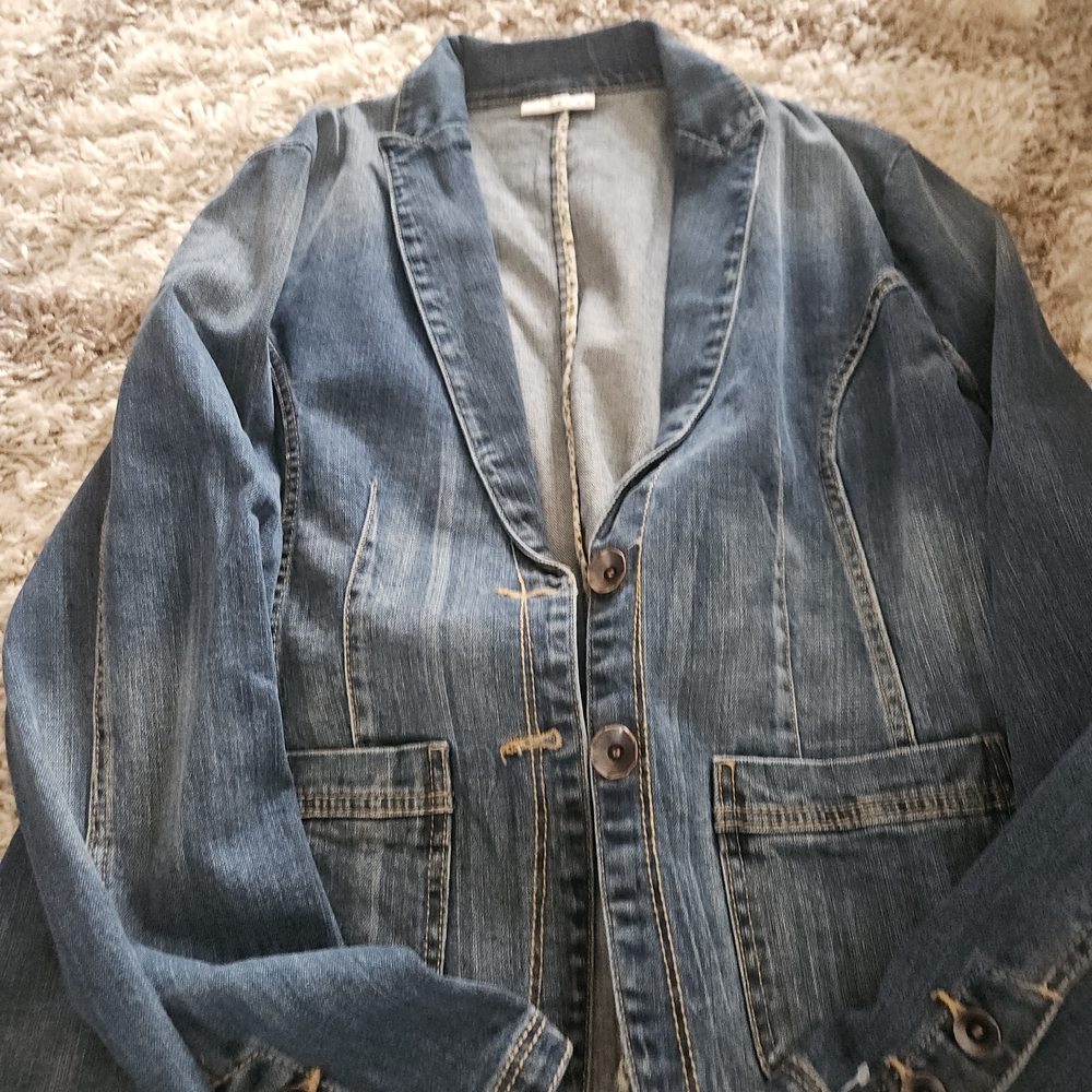 Kenar Distressed Blue Denim Jacket